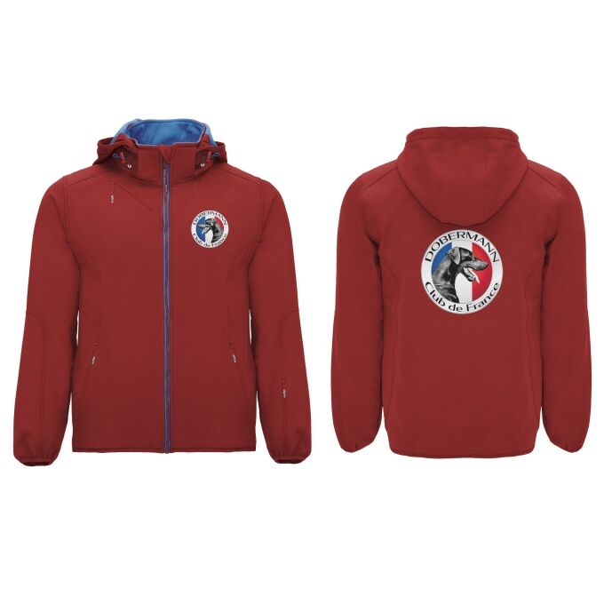 Veste Softshell Contrastée avec capuche Amovible de qualité supérieure (matériau de personnalisation haut de gamme, imprimé en France)
